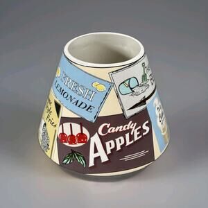 Vintage Yankee Candle Large Jar Shade Topper Beach Summer Boardwalk Theme NOS!